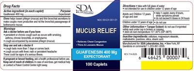 Label (Mucus Relife)